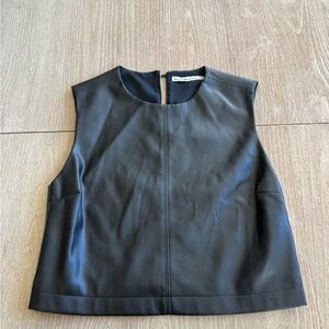 Abercrombie & Fitch Black Leather Crop Top
